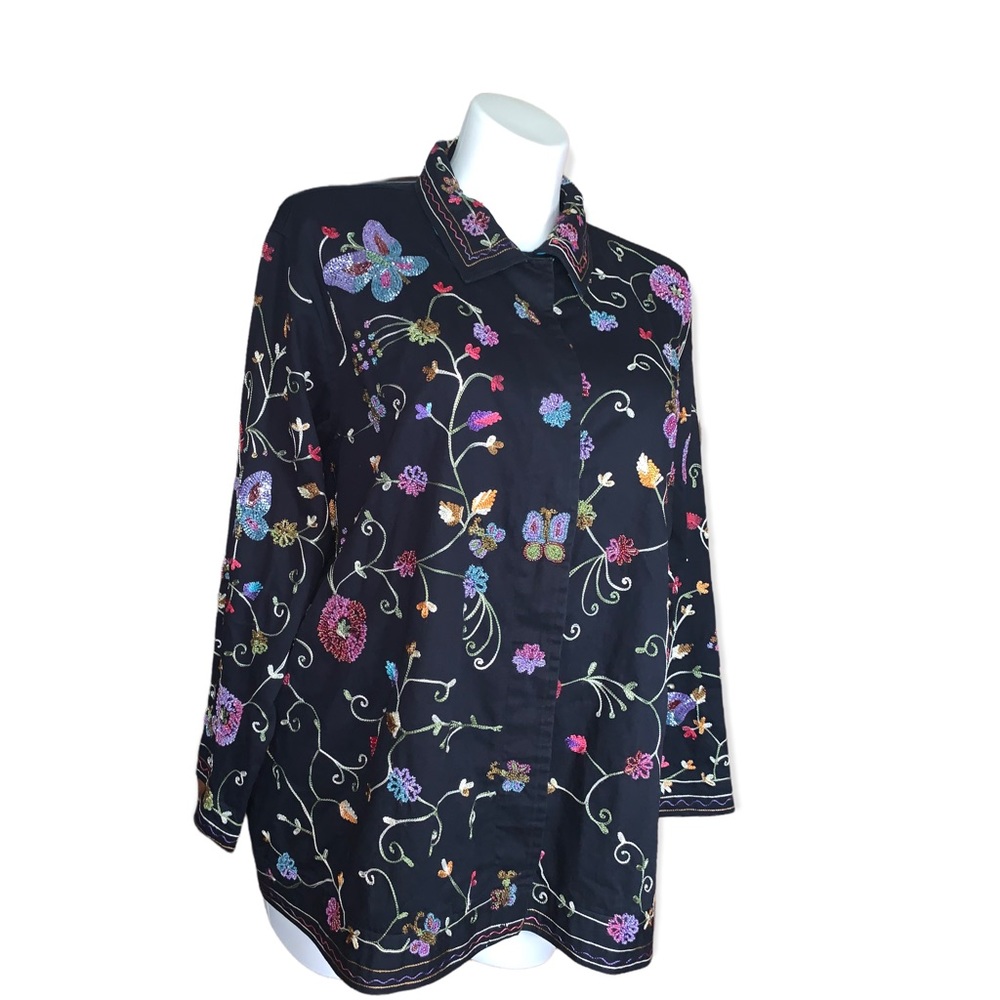 The Quacker Factory Sequins Shacket Button-Down J… - image 3